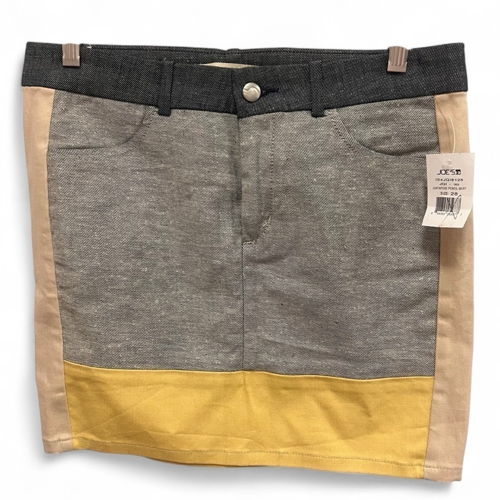 NWT Joe's Jeans denim colorblock Jacqui mini skirt  size 28